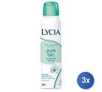 3x Lycia Deodorante Spray 150 Ml. Talco 48H