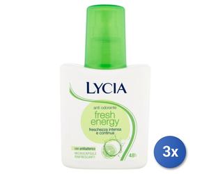 3x Lycia Deodorante Vapo 75 Ml. Fresh Energy