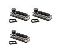 3X Macropad Macro Tastiera Meccanica RGB Gaming Manopola di Programmazione Personalizzata Tastiere 3 Tasti per Photoshop