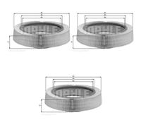 3x MAHLE / KNECHT Filtro Aria LX 61 Altezza 56 Diametro Esterno 410