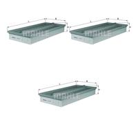 3X MAHLE / KNECHT Filtro Dell'Aria LX 96