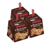 3X Maina il Panettone Mini Morbido e Goloso con Pezzi di Cioccolato 100g - Natale 2023 [3 Confezioni]