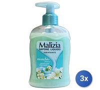 6 pz Malizia Sapone Liquido Idratante Profumo di Muschio Bianco 300ml