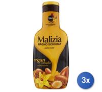 3x Malizia Bagno 1000 Ml. Argan/Vaniglia