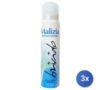 3x Malizia Deodorante Spray 100 Ml. Brivido Donna