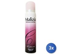 3x Malizia Deodorante Spray 100 Ml. Certezza Donna