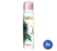 3x Malizia Deodorante Spray 100 Ml. Greentea Donna