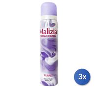 3x Malizia Deodorante Spray 100 Ml. Purple Donna
