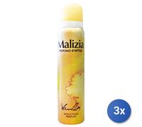 3x Malizia Deodorante Spray 100 Ml. Vanilla Donna