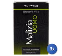 3x Malizia Sapone Intimo Uomo 200 Ml. Vetyver