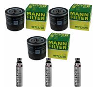 3X MANN-FILTER Filtro Olio W 712/20 + 3X LIQUI MOLY Cera Tec 3721