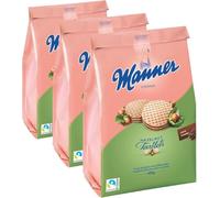 3x Manner Wafer Croccanti con Crema al Cacao e alla Nocciola | biscuits Hazelnut Tartles Extra Creamy | 3 confezioni da 400 gr - Wafer Originali Austriaci