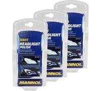 3X MANNOL Set Di Ripristino Fari Polishing Per Fari In Plastica