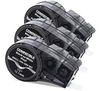 3x MarkField M21-500-595-WT Nastro per Etichettatrice | Compatibile con Vinile Etichettes Tutto il Tempo, Nero su Bianco, 12.7mm x 6.4m