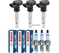 3x Max Gear Bobina Accensione + 3x Bosch Candela per Opel Corsa D S07 1.0