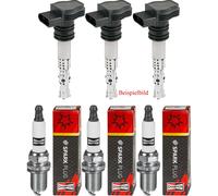 3x Maxgear Bobina + Champion Candela per VW Golf IV 1J1 1.4 16V Audi A2