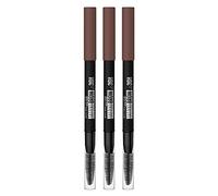 3x Maybelline New York Tattoo Brow 36h Matita per Sopracciglia Temperabile a Lunga Tenuta Colore 07 Deep Brown - 3 Matite