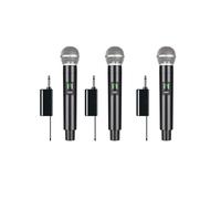 3X Microfono Wireless Professionale UHF Registrazione Karaoke Palmare Batteria al Litio un 1 Canale per Stage Church Party School
