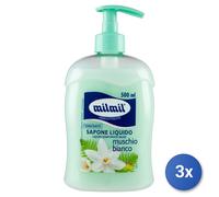3x Mil Mil Sapone 500 Ml. Muschio Bianco