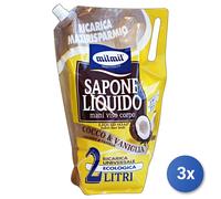 3x Mil Mil Sapone Sacco 2000 Ml. Cocco Vaniglia