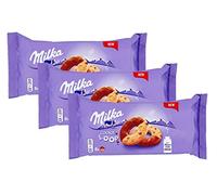 3X Milka - Cookie Loop Biscotti con Gocce di Cioccolato al Latte della Alpi - Milka 100% Alpino 176 g