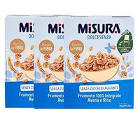 3X Misura Cereali Dolcesenza Fiocchi di Frumento 100% Integrale, Avena e Riso 350g [3 Confezioni]