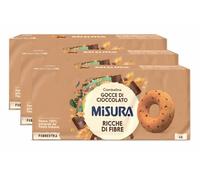 3X Misura Ciambelline Integrali con Gocce di Cioccolato Ricche di Fibre per fibrextra 230g