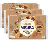 3X Misura Cornetti Integrali Cioccolato Fondente Ricchi di Fibre per fibrextra 308g