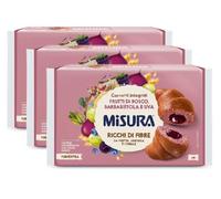 3X Misura Cornetti Integrali Frutti di Bosco, Barbabietola e Uva Ricchi di Fibre da Frutta, Verdura e Cereali per fibrextra 308g