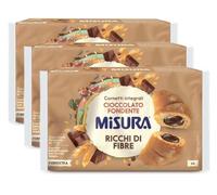 3X Misura Fibrextra Cornetti Integrali Cioccolato Fondente Ricchi di Fibre, Croissant Soffici e Farciti 308g