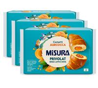 3X Misura Privolat Cornetto Albicocca Senza Latte e Uova 298g