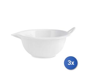 3x Mixing Bowl In Melamina, ø 26 Cm - 2,9 Lt, Bianco H&H