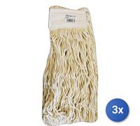 3x Mocio Ricambio Cotone Per Pinza 400 Grammi Mop Art.0026H