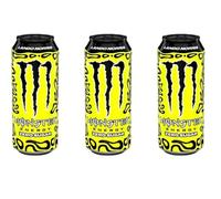 3X Monster Energy Drink Zero Zucchero, Edizione Lando Norris, Confezione da 3 Lattine da 500ml