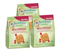 3X Mulino Bianco Armonia Mirtillini Biscotti con Farina Integrale, Mirtilli Rossi e Semi di Chia 270g - NOVITA' 2023 [3 Confezioni]