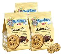 3X Mulino Bianco Baiocchi Biscotti con Crema alla Nocciola e Cacao, Busta da 260g [3 Confezioni]