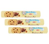 3X Mulino Bianco - Biscotti Baiocchi farciti con Crema alla Nocciola e Cacao - Tubo 168 g [3 Confezioni]