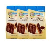 3X Mulino Bianco MiniFette Ricoperte di Cioccolato a Latte MIni Fette 90g