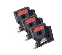 3x nastri kamo compatibili con Dymo D1 45017 (12mm x 7m) nero su rosso, per LabelManager 120P 160 210D 220P 260P 280 350D 360D 420P LabelPoint 100 150 200 LabelWriter 400 450 DUO