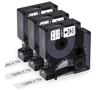 3x Nastro per Etichette Aken 45013 S0720530 Compatibile con Dymo D1 12mm | Compatibile con Dymo LabelManager 160 LM280 LM210D LM360D LM420P, Nero su Bianco, 12mm x 7m