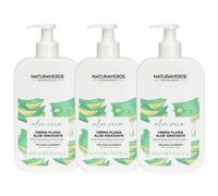 3x Naturaverde Crema Fluida Aloe Idratante con Acido Ialuronico 400 ml