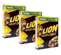 3X Nestle Lion Cereali con frumento Integrali Ricoperti di Cioccolato e Caramello 400 gr [3 Confezioni]