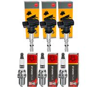 3x NGK Bobina Accensione + Champion Candela per Peugeot 2008 i Cu _ 1.2
