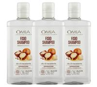 3x Omia Fisio Shampoo Riparatore Capelli Danneggiati con Olio di Macadamia 200ml