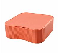 [3X] Organizzatore Impilabile Cassettiera Scatola Portaoggetti da Tavolo, Portautensili Combinabile Flessibile Portautensili, per Trucchi Cosmetici, per Scatola 23x22x8 cm TKD8610-3x Arancia