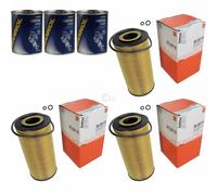 3X Original MAHLE / KNECHT Filtro Olio OX 123/1D + 3X SCT Flush Motore