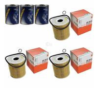 3X Original MAHLE / KNECHT Filtro Olio OX 156D + 3X SCT Flush Motore