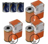 3X Original MAHLE / KNECHT Filtro Olio OX 33D + 3X SCT Flush Motore