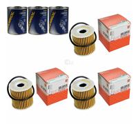 3X Original MAHLE / KNECHT Filtro Olio OX 346D + 3X SCT Flush Motore
