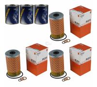 3X Original MAHLE / KNECHT Filtro Olio OX 34D + 3X SCT Flush Motore